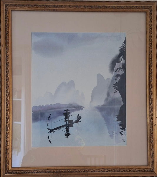 Fishing. Watercolour